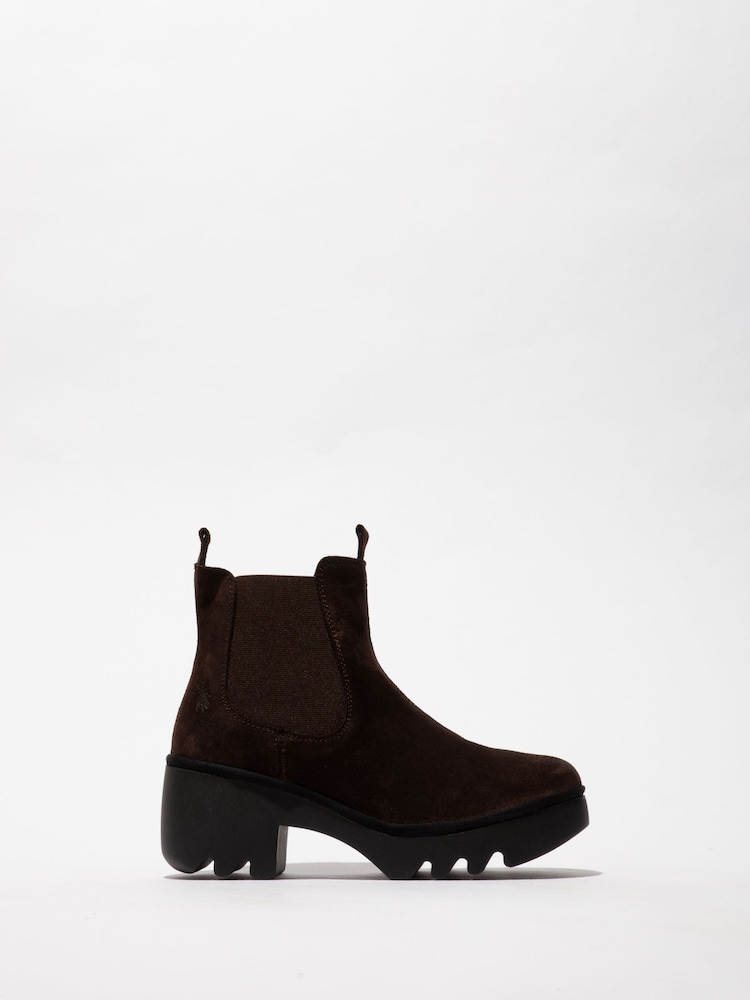 Fly London Oil Suede Chelsea Brown Boots - Image 1 of 4 Fly London Oil Suede Chelsea Brown Boots - Image 1 of 4