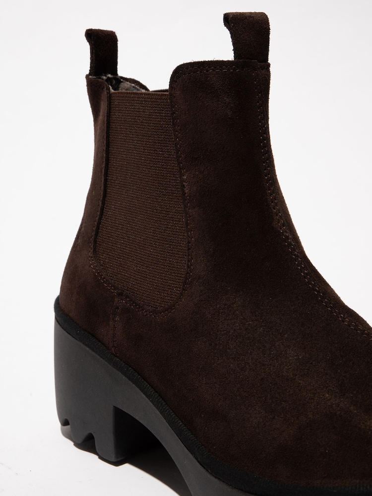 Fly London Oil Suede Chelsea Brown Boots - Image 2 of 4 Fly London Oil Suede Chelsea Brown Boots - Image 2 of 4