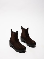 Fly London Oil Suede Chelsea Brown Boots - Image 3 of 4