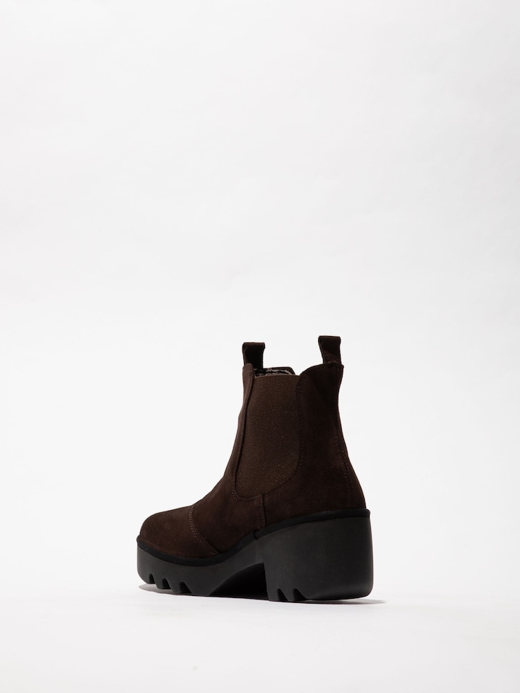 Fly London Oil Suede Chelsea Brown Boots - Image 4 of 4