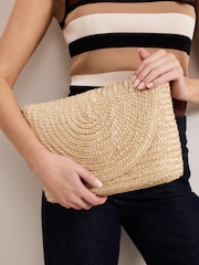 Phase Eight Natural Straw Clutch Bag - Image 6 of 7