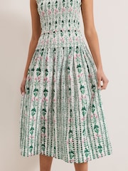 Phase Eight White/Green 100% Cotton Chiara Floral Dress - Image 6 of 7