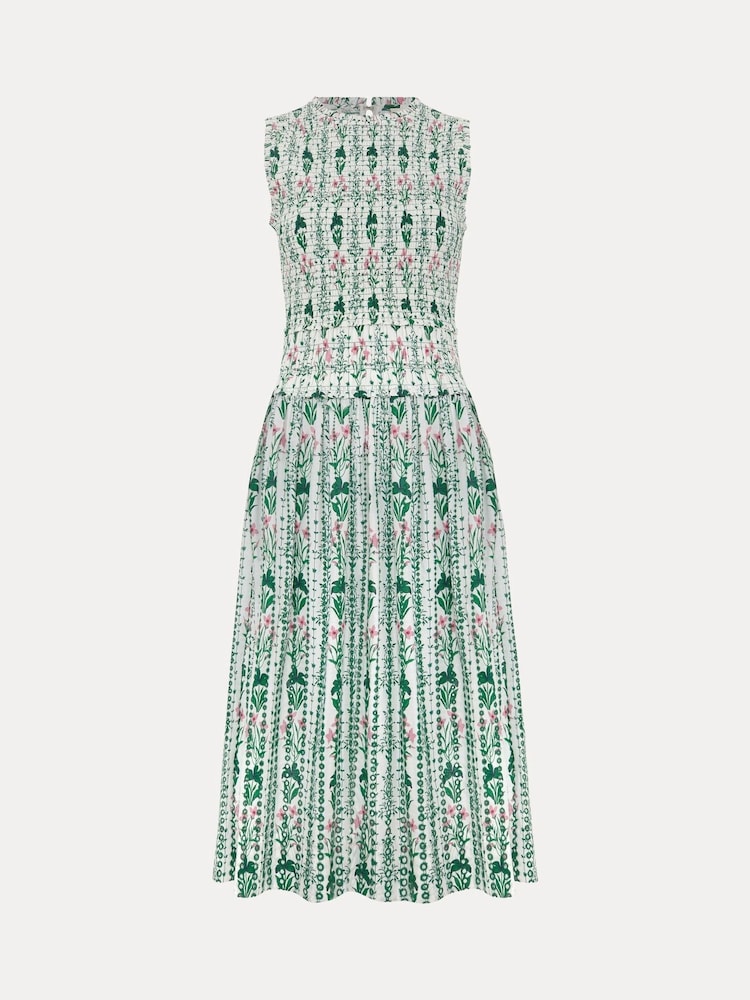 Phase Eight White/Green 100% Cotton Chiara Floral Dress - Image 7 of 7