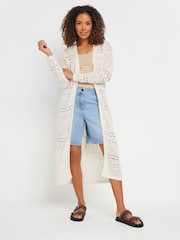 M&Co Natural Maxi Crochet Cardigan - Image 1 of 4