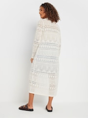 M&Co Natural Maxi Crochet Cardigan - Image 2 of 4