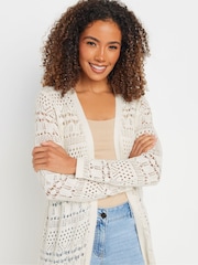 M&Co Natural Maxi Crochet Cardigan - Image 4 of 4