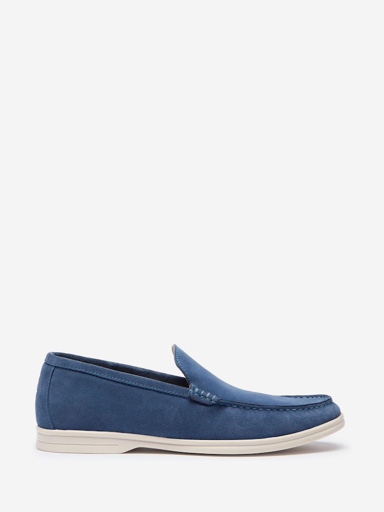 Oliver Sweeney Blue Suede Moccasin Loafers - Image 1 of 5