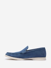 Oliver Sweeney Blue Suede Moccasin Loafers - Image 2 of 5