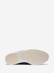 Oliver Sweeney Blue Suede Moccasin Loafers - Image 5 of 5