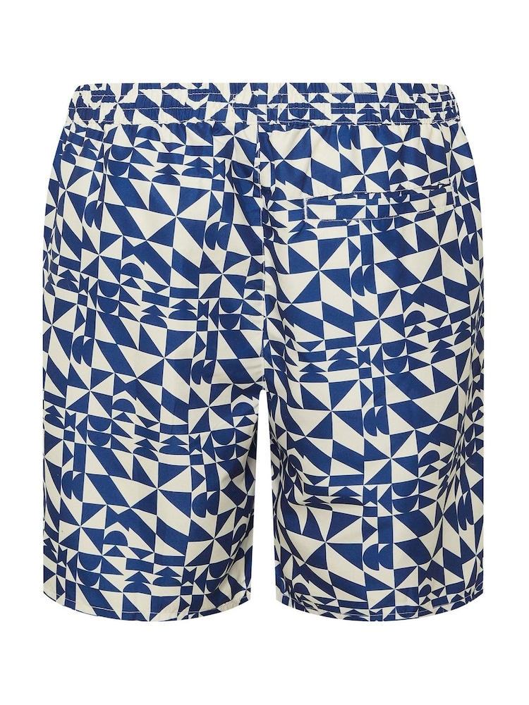 BadRhino Big & Tall Blue Abstract Print Swim Shorts - Image 6 of 6