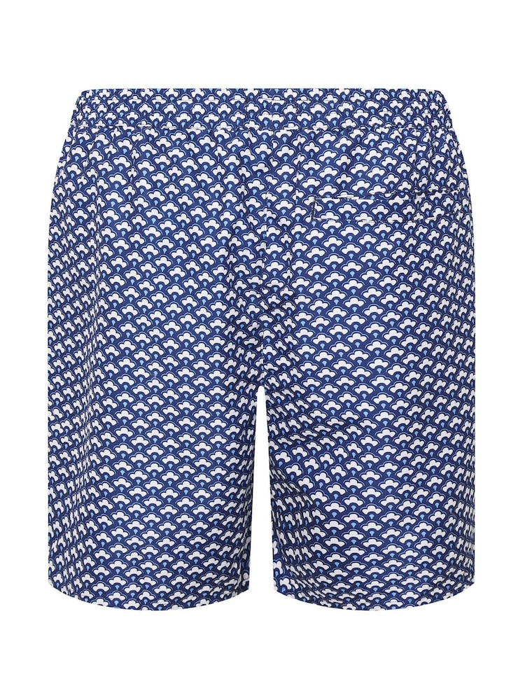 BadRhino Big & Tall Blue Geometric Print Swim Shorts - Image 6 of 6
