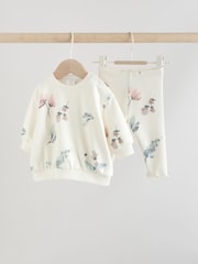 Cream Floral Baby Sweater and Joggers Set 2 Piece (0mths-2yrs) - Image 1 of 13