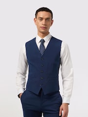 Ted Baker Tailoring Blue Montrose Bright Waistcoat - Image 1 of 2