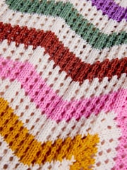 Monsoon Natural Zigzag Stripe Crochet Culotte Trousers - Image 5 of 5