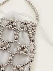 Monsoon Silver Beau Beaded Drawstring Bag - Image 4 of 4