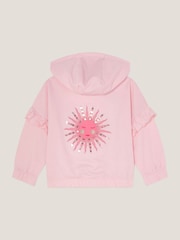 Monsoon Pink Sun Embroidered Zip-Up 100% Cotton Hoodie - Image 2 of 3