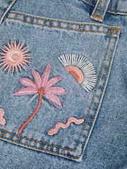 Monsoon Blue Embroidered Denim Shorts - Image 3 of 3