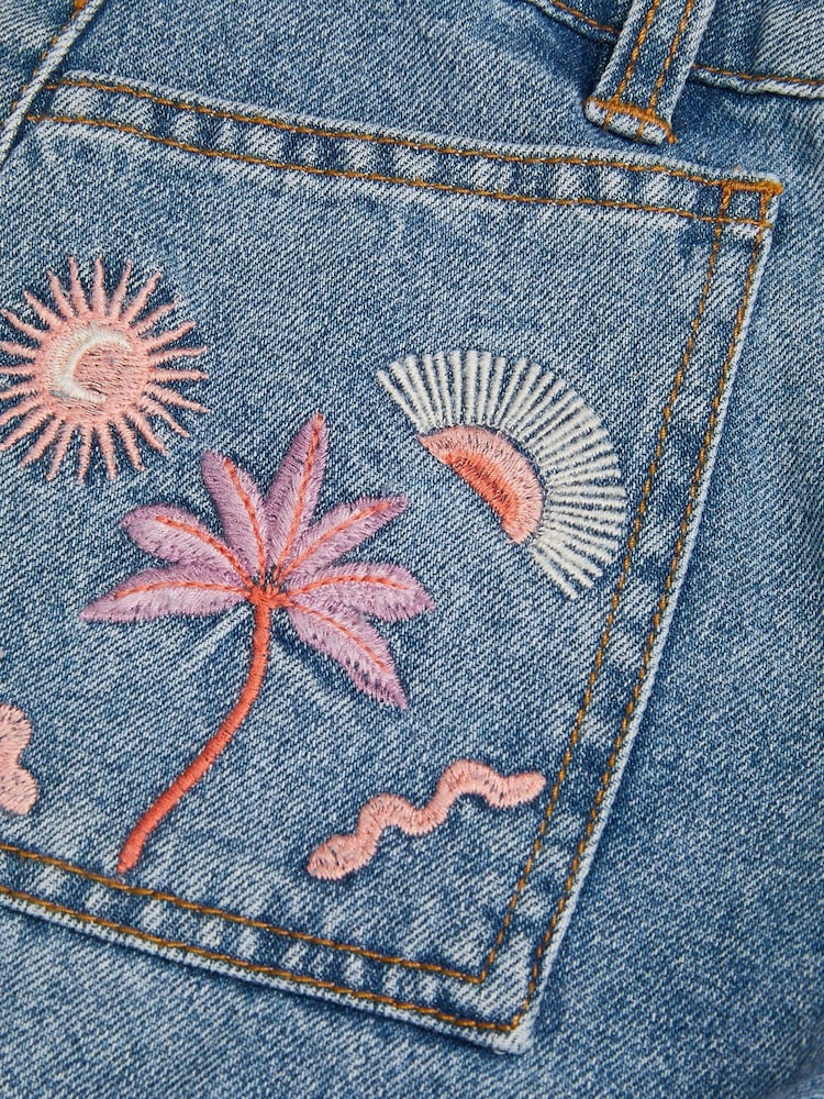 Monsoon Blue Embroidered Denim Shorts - Image 3 of 3