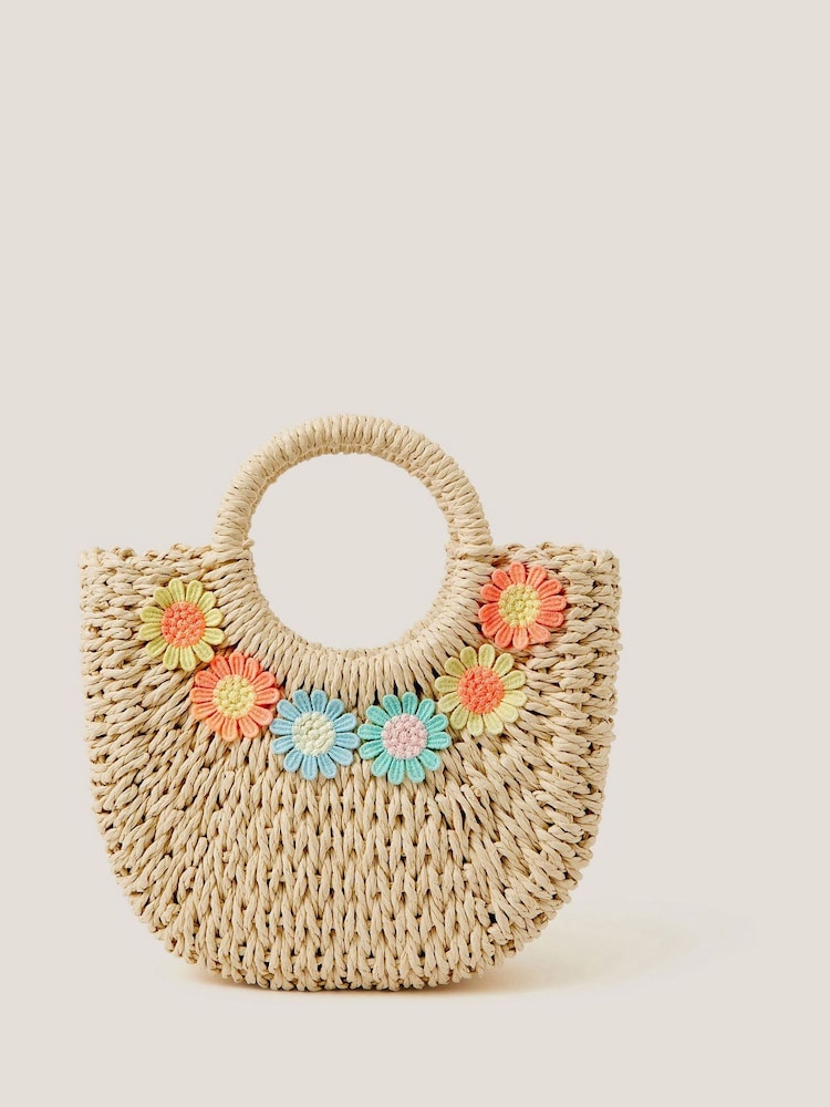 Monsoon Natural Floral Basket Bag - Image 2 of 5