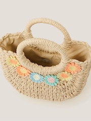 Monsoon Natural Floral Basket Bag - Image 4 of 5