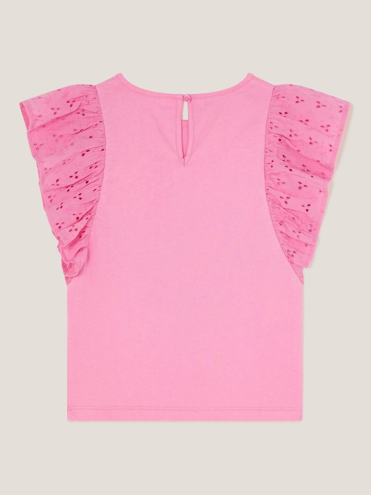 Monsoon Pink Floral Print Bouquet Broderie Frill Blouses - Image 2 of 3