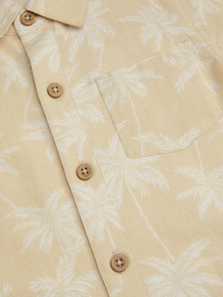 Monsoon Natural Palm Print Short Sleeve Shirt - Image 3 of 3