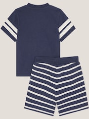 Monsoon Blue Take It Easy T-Shirt and Stripe Shorts Set - Image 2 of 3