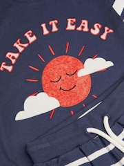Monsoon Blue Take It Easy T-Shirt and Stripe Shorts Set - Image 3 of 3