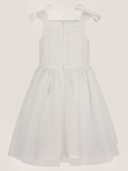Monsoon White Olivia Pearl Ruched Tulle Dress - Image 3 of 4