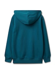 Benetton Boys Blue Logo Print Hoodie (6-14 yrs) - Image 2 of 3