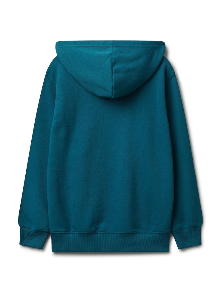 Benetton Boys Blue Logo Print Hoodie (6-14 yrs) - Image 2 of 3