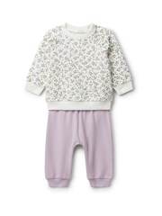 Benetton Baby Purple Printed Top and Leggings Set - Image 1 of 3