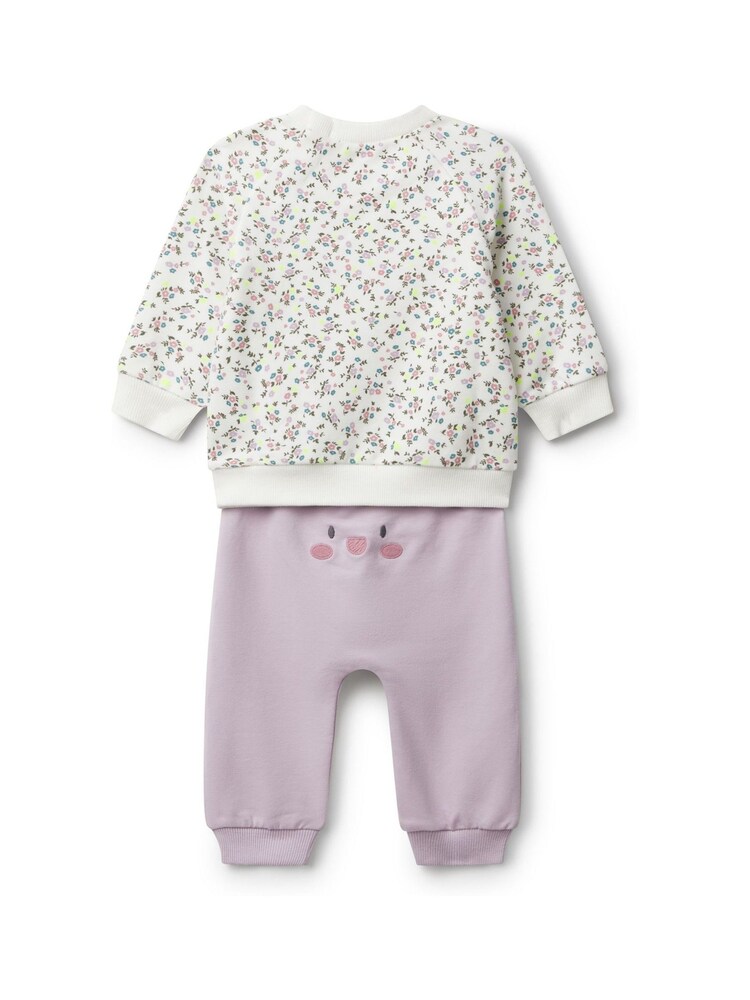 Benetton Baby Purple Printed Top and Leggings Set - Image 2 of 3