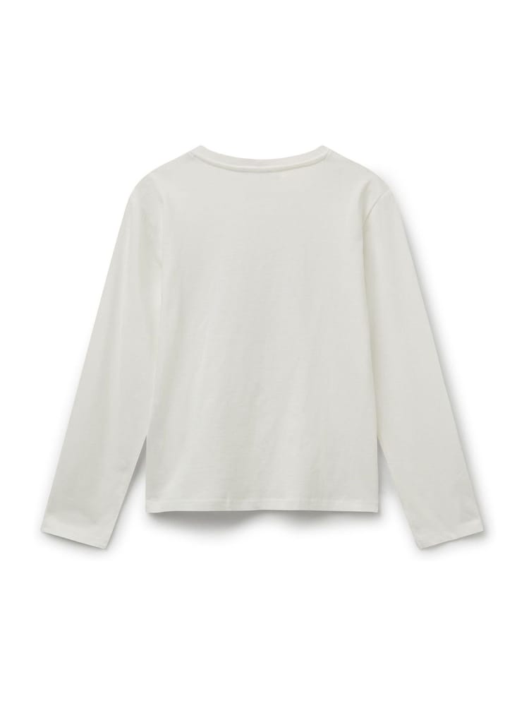 Benetton Girls Sequin Print White T-Shirt (6-14 yrs) - Image 2 of 3