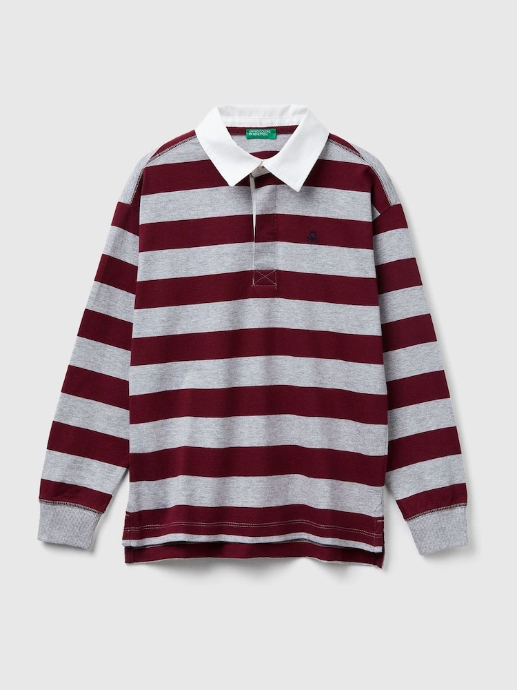 Benetton Boys Striped Rugby Shirt (6-14 yrs) - Image 1 of 3 Benetton Boys Striped Rugby Shirt (6-14 yrs) - Image 1 of 3