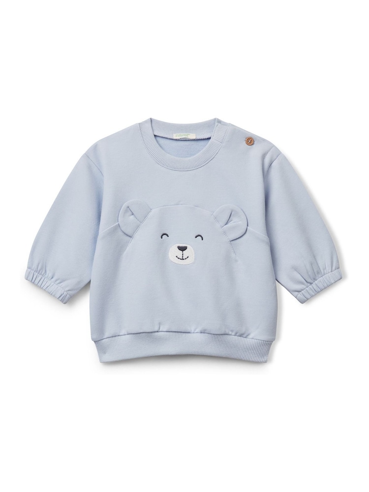Benetton Baby Blue Appliqué Animal Sweatshirt - Image 1 of 3