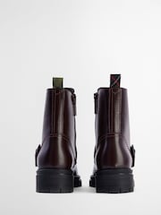 Barbour® Purple Ouseburne Leather Lace Up Buckle Boot - Image 2 of 7