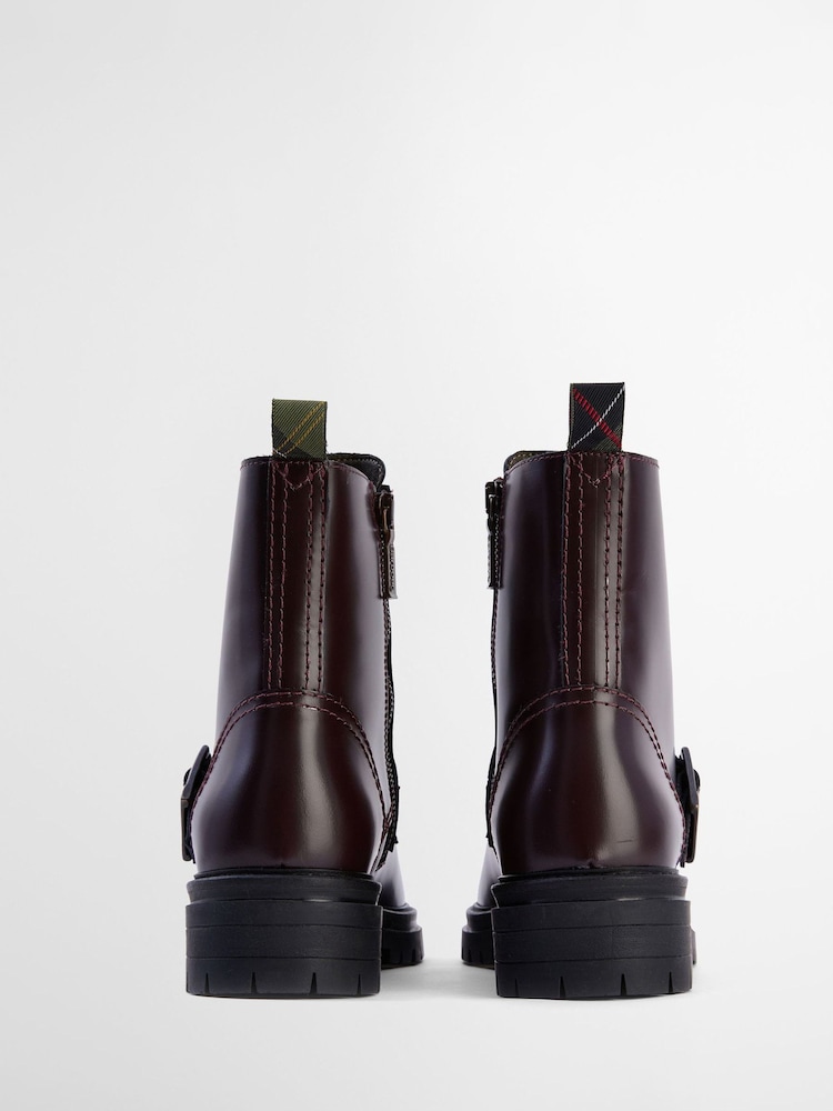 Barbour® Purple Ouseburne Leather Lace Up Buckle Boot - Image 2 of 7