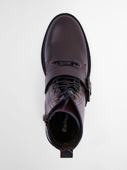 Barbour® Purple Ouseburne Leather Lace Up Buckle Boot - Image 3 of 7