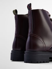Barbour® Purple Ouseburne Leather Lace Up Buckle Boot - Image 4 of 7