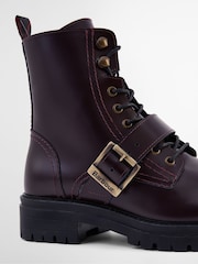 Barbour® Purple Ouseburne Leather Lace Up Buckle Boot - Image 5 of 7