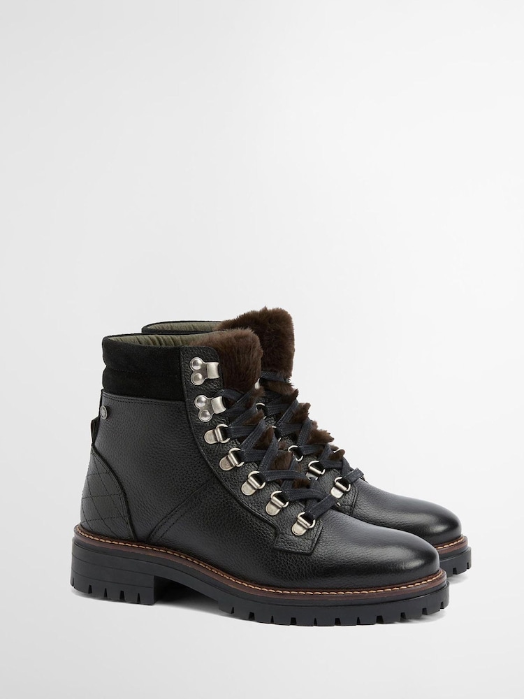 Barbour® Black Bamburgh Leather Hiker Boot - Image 2 of 7 Barbour® Black Bamburgh Leather Hiker Boot - Image 2 of 7