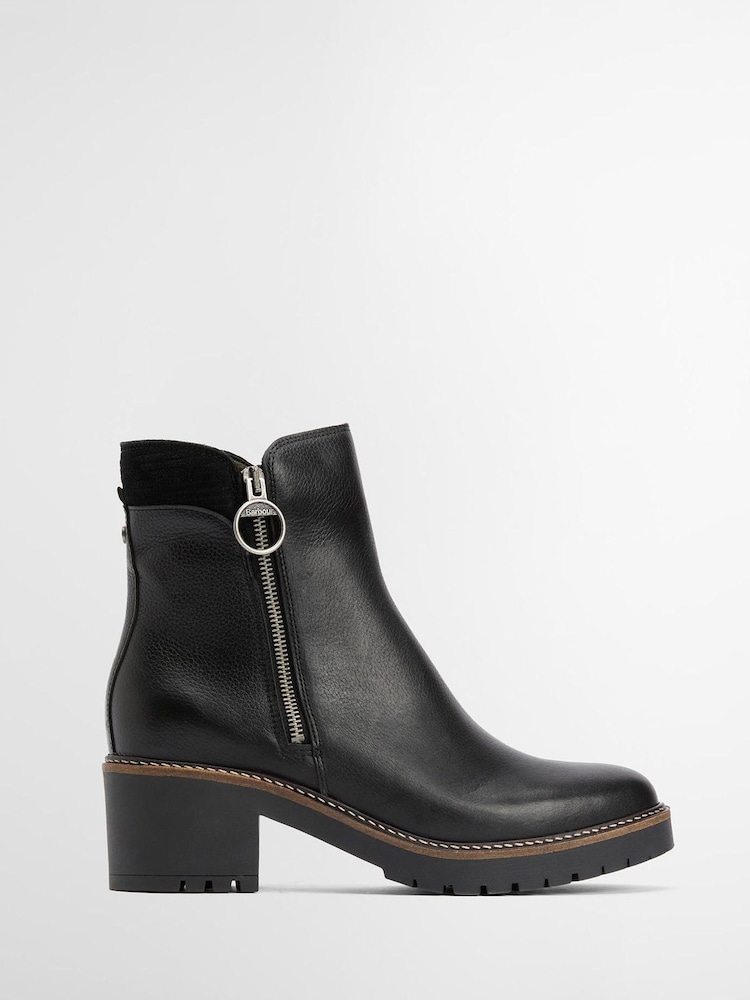 Barbour® Black Dahlia Leather Heeled Lace Up Boot - Image 1 of 7 Barbour® Black Dahlia Leather Heeled Lace Up Boot - Image 1 of 7
