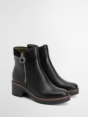 Barbour® Black Dahlia Leather Heeled Lace Up Boot - Image 2 of 7