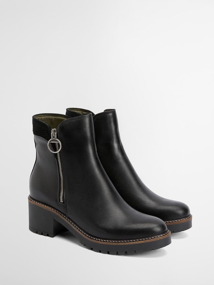 Barbour® Black Dahlia Leather Heeled Lace Up Boot - Image 2 of 7 Barbour® Black Dahlia Leather Heeled Lace Up Boot - Image 2 of 7