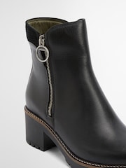 Barbour® Black Dahlia Leather Heeled Lace Up Boot - Image 3 of 7