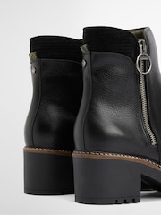 Barbour® Black Dahlia Leather Heeled Lace Up Boot - Image 4 of 7