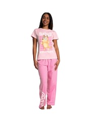 Character Pink Bluey Chili Short Sleeve 100% Cotton Pyjamas Set - Image 1 of 10