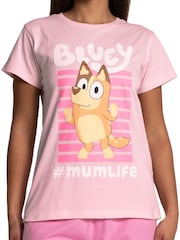 Character Pink Bluey Chili Short Sleeve 100% Cotton Pyjamas Set - Image 3 of 10