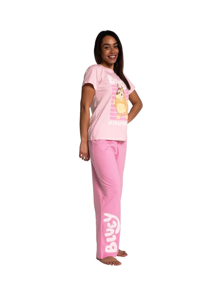 Character Pink Bluey Chili Short Sleeve 100% Cotton Pyjamas Set - Image 4 of 10